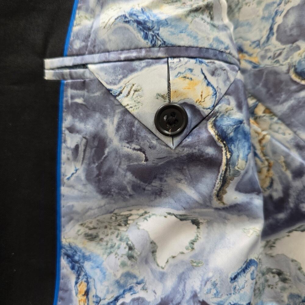 Alton Lane Black Blazer 40 Short Tailored Fit Sport Coat Map Lining NWT Mens - Picture 8 of 11